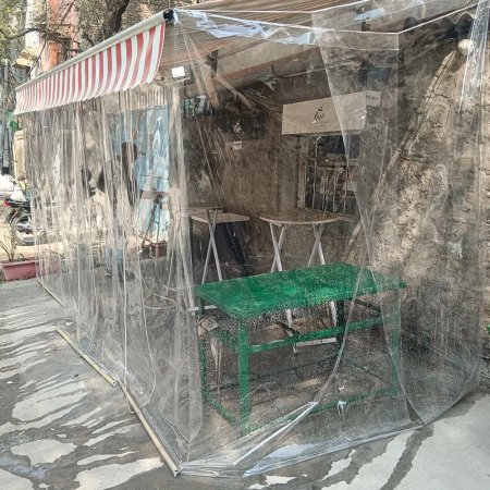Transparent PVC Outdoor Canopy Curtain Installation